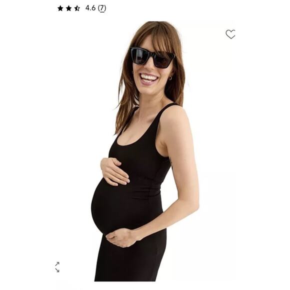 HATCH Maternity Body Midi Tank Dress Black Bamboo Stretch Sz M - Picture 7 of 14
